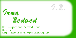 irma medved business card